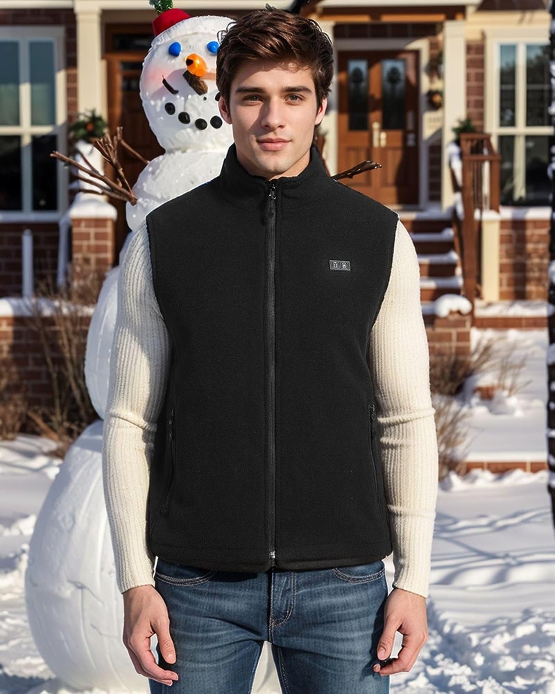 NAPALOOK Heated Vest for Men with Battery Pack Included (No Charger), 10 Heating Zones Polar Fleece Heated Vest & Gift Box - Image 3